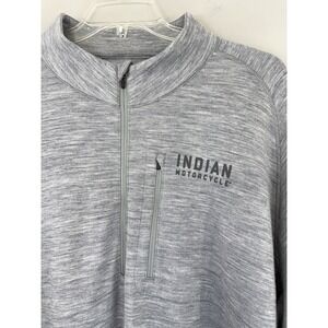 Indian Motorcycle Merino Wool 1/4 Zip  Sweater Pullover Men's 3XL Long Sleeve